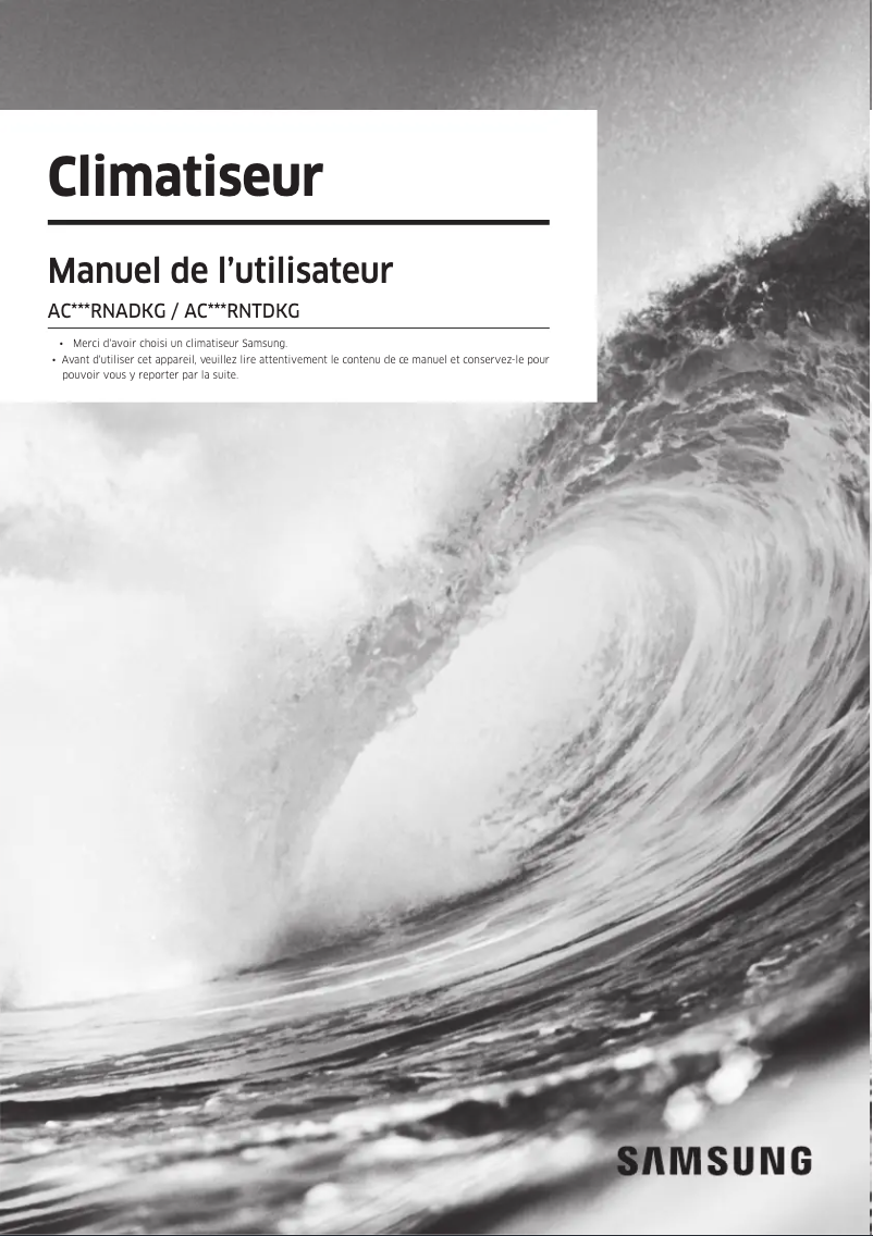 Page n°1 - Manuel utilisateur Samsung AC100RNTDKG/EU