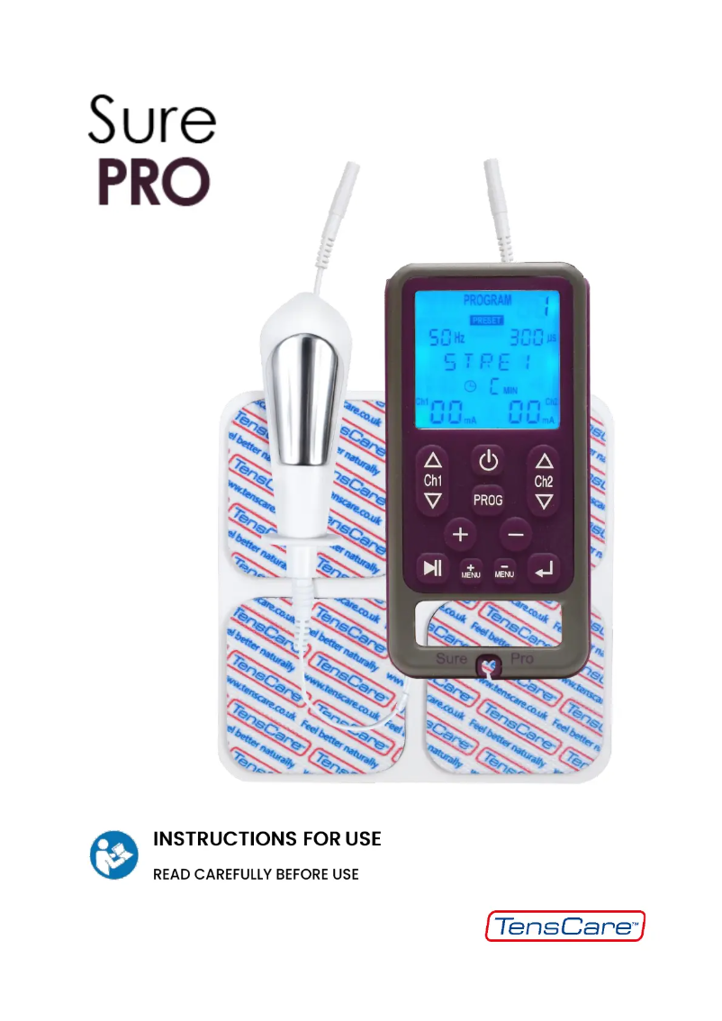 Page 1 de la notice Manuel utilisateur TensCare Sure PRO