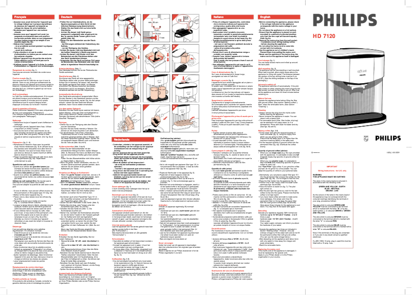 Page 1 de la notice Manuel utilisateur Philips HD7120