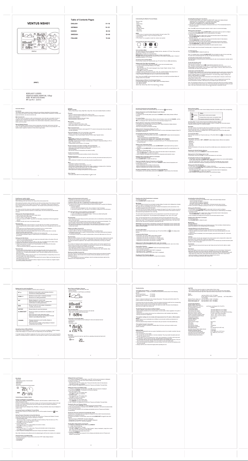 Image de la première page du manuel de l'appareil W827