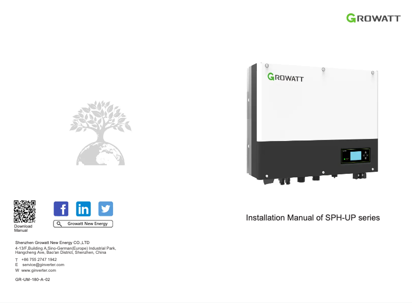 Image de la première page du manuel de l'appareil SPA 3KTL BL-UP