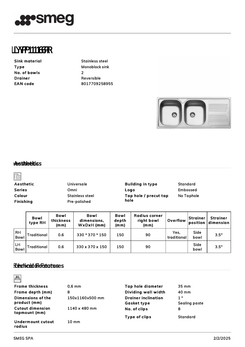 Image de la première page du manuel de l'appareil LYP116R