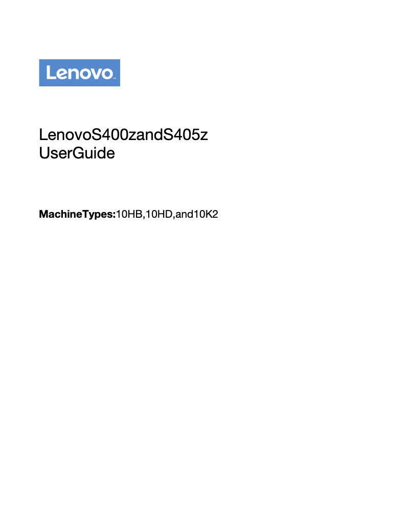 Page 1 de la notice Manuel utilisateur Lenovo S400z