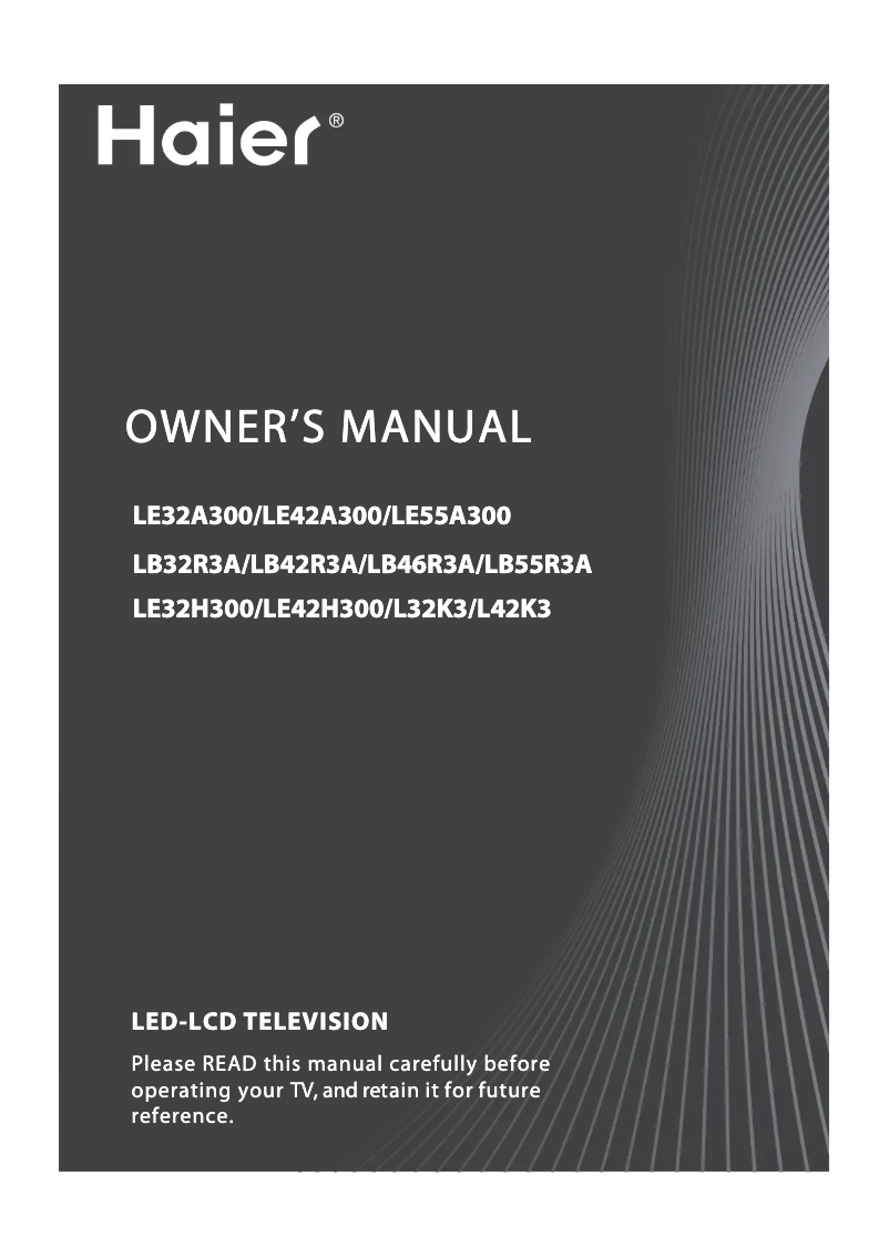Page n°1 - Manuel utilisateur Haier LE42H300