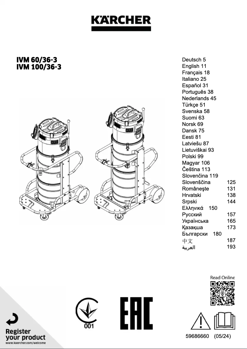 Page n°1 - Manuel utilisateur Kärcher IVM 60/36 -3