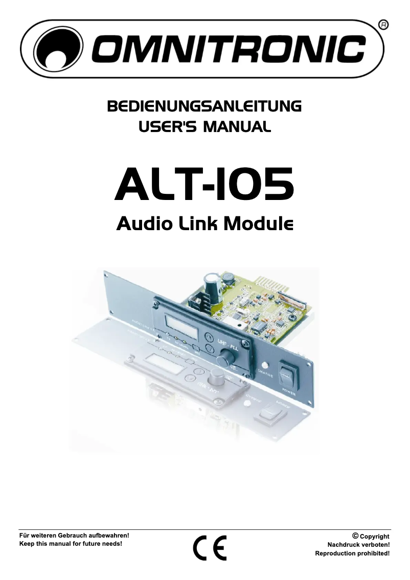 Página 1 del manual Manual de usuario Omnitronic ALT-105