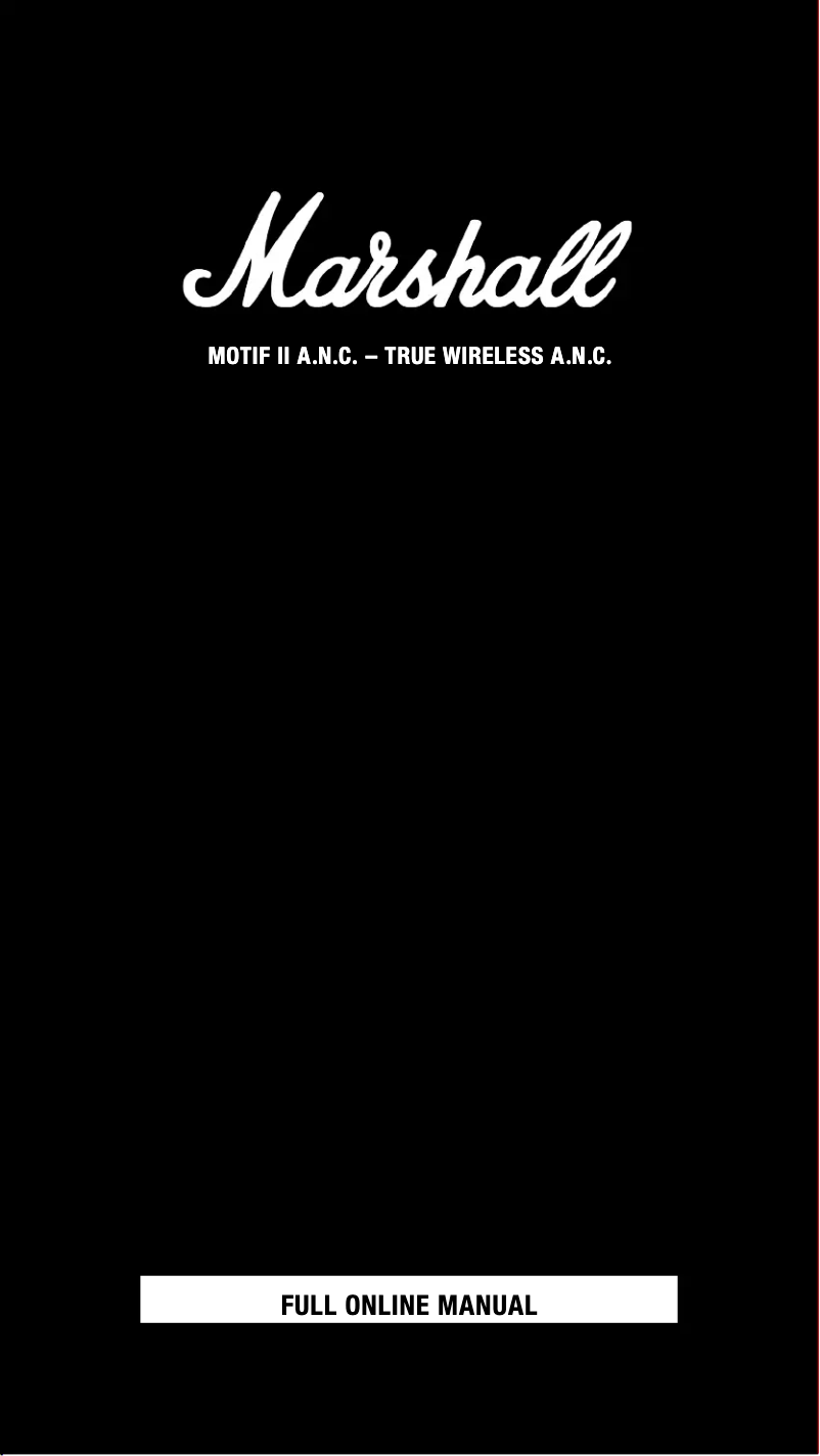 Page 1 de la notice Manuel utilisateur Marshall Motif II A.N.C.