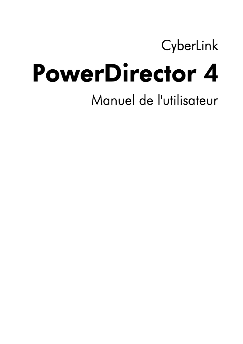 Page 1 de la notice Manuel utilisateur Cyberlink PowerDirector 4