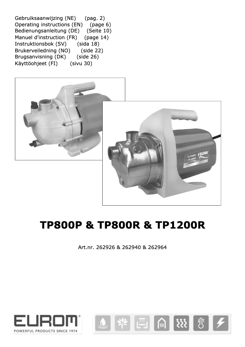 Page 1 de la notice Manuel utilisateur Eurom Flow TP800R
