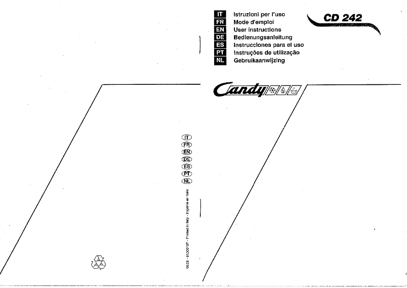 Page n°1 - Manuel utilisateur Candy LS CD 242
