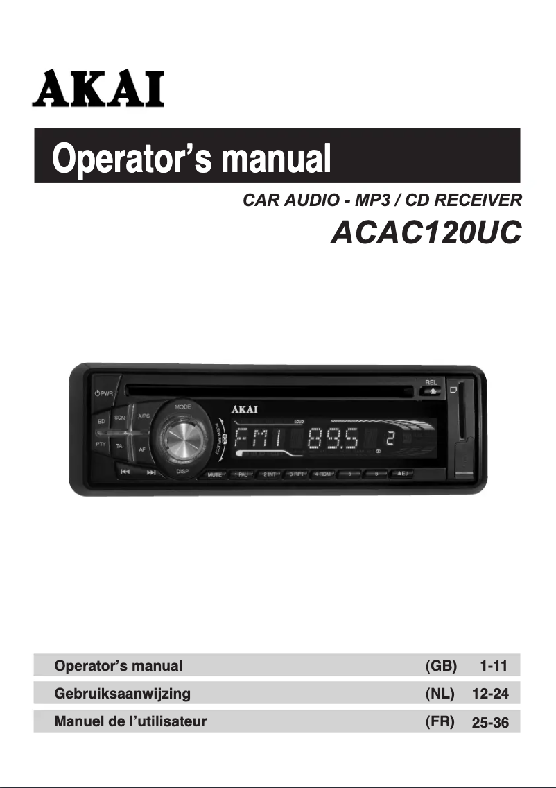 Image de la première page du manuel de l'appareil ACAC120UC