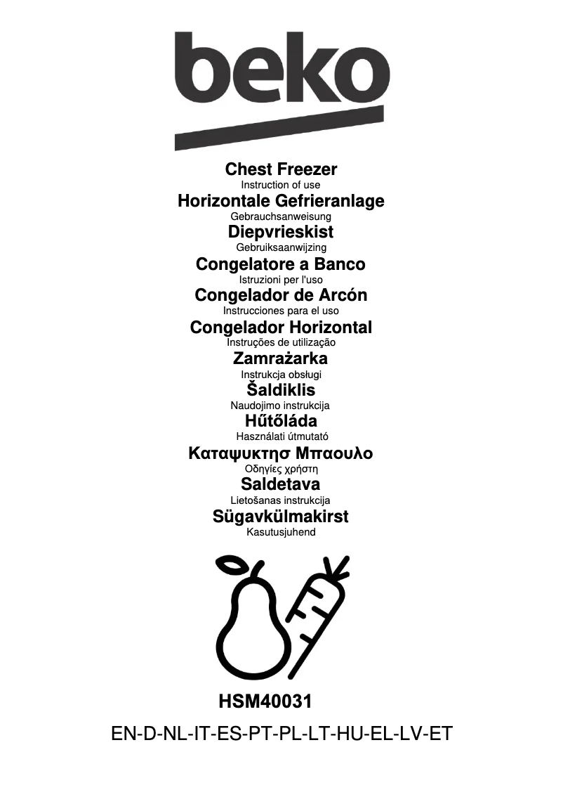 Page n°1 - Manuel utilisateur Beko HSM40031