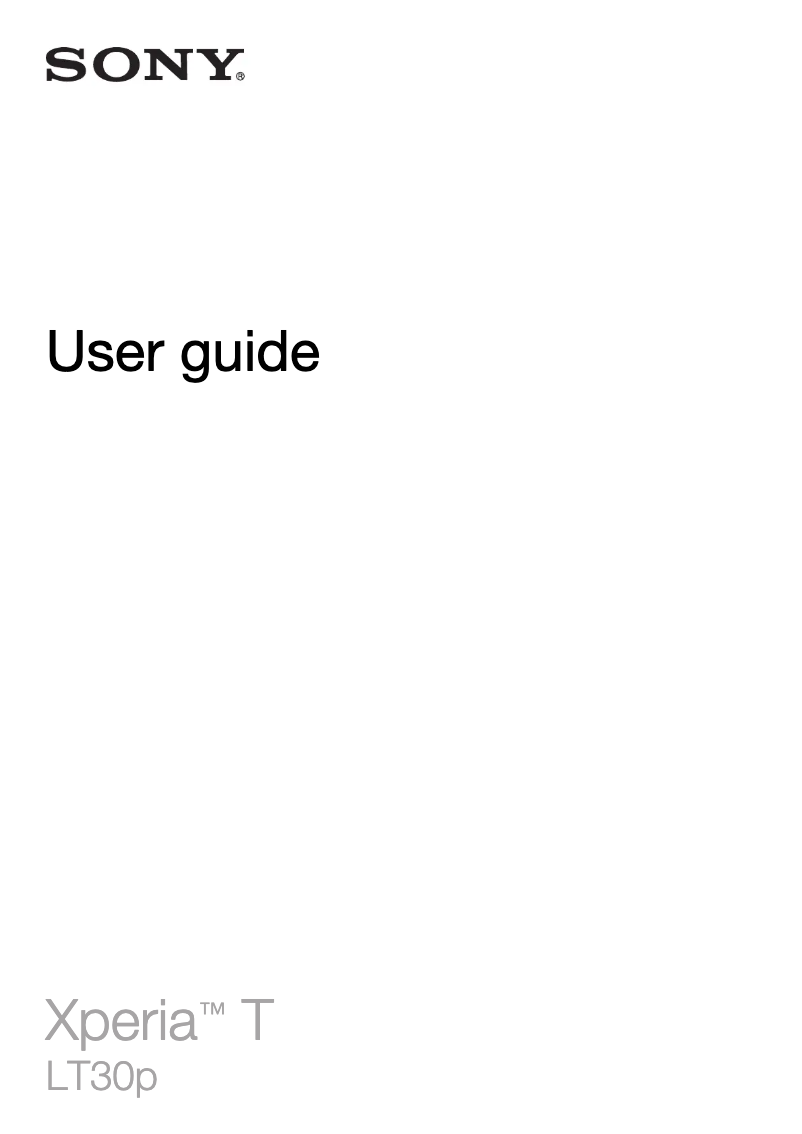 Page 1 de la notice Manuel utilisateur Sony Xperia T 1267-9818
