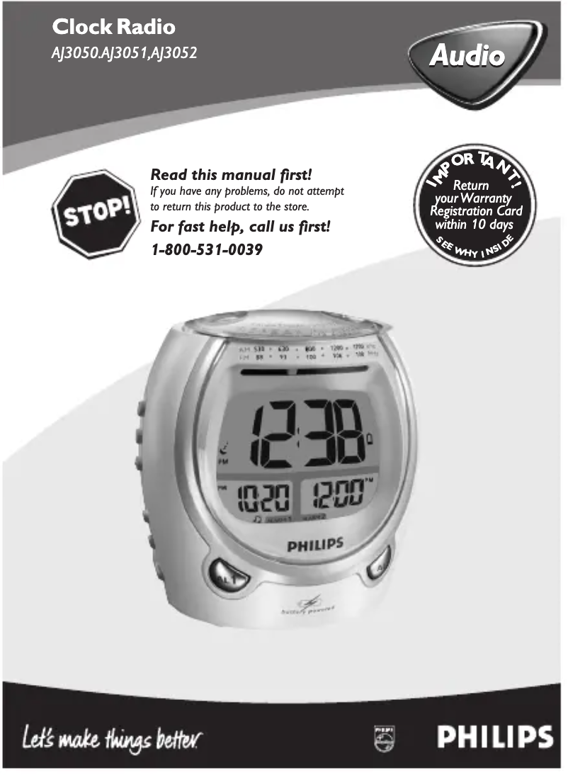 Page 1 de la notice Manuel utilisateur Philips AJ3050