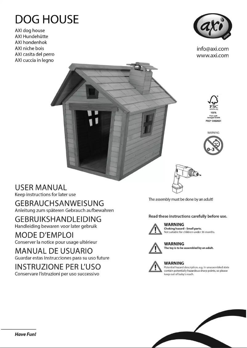 Page n°1 - Manuel utilisateur AXI Dog House