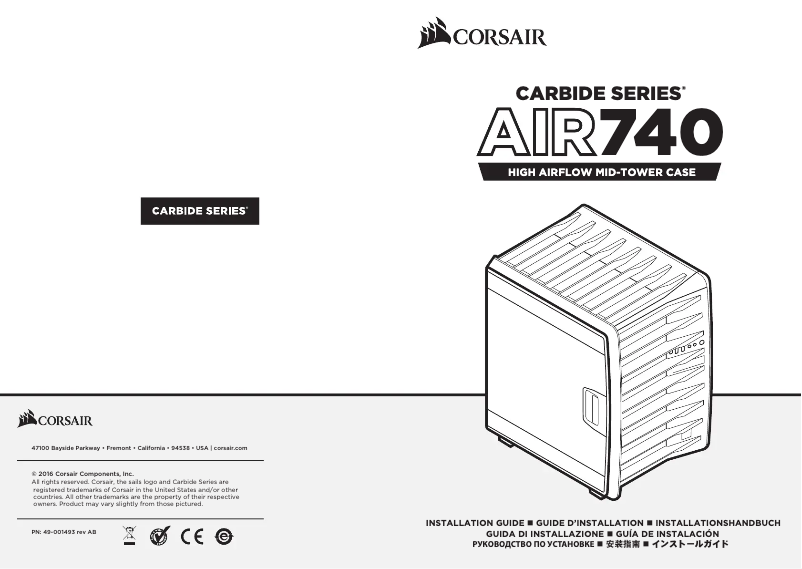 Page 1 de la notice Manuel utilisateur Corsair Carbide Air 740