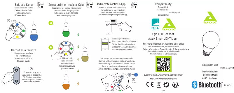 Page 1 de la notice Manuel utilisateur Eglo BLA431
