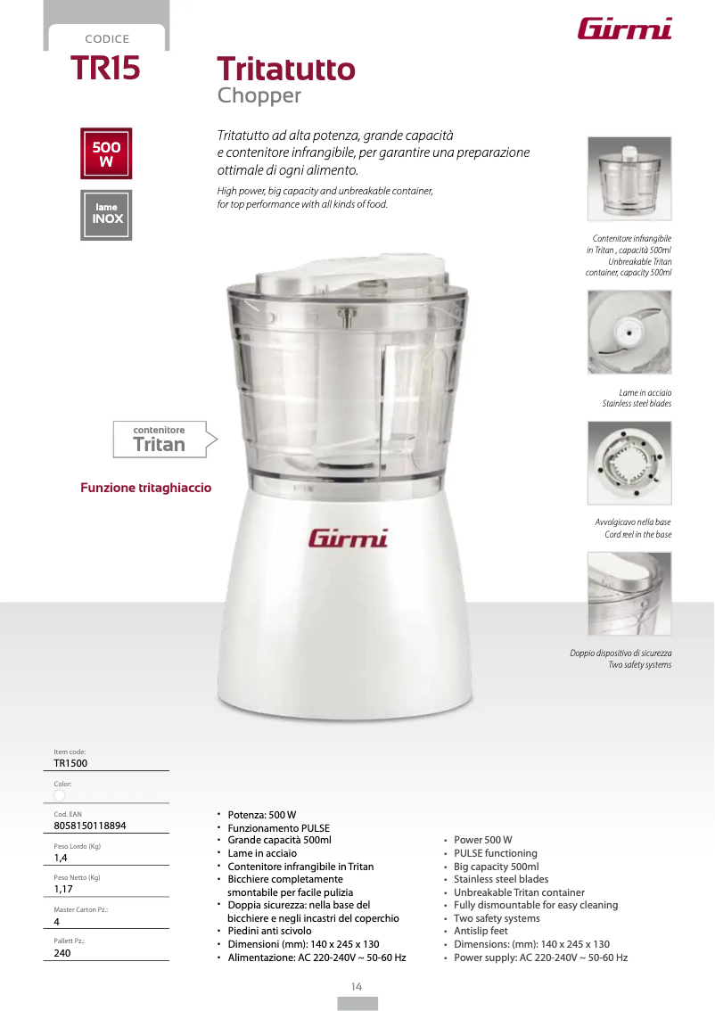 Image de la première page du manuel de l'appareil TR15