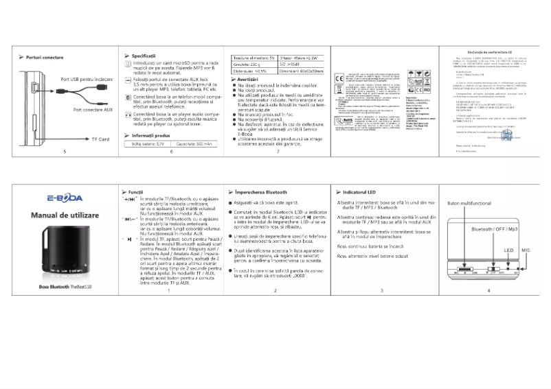 Page 1 de la notice Manuel utilisateur E-Boda TheBeat 110