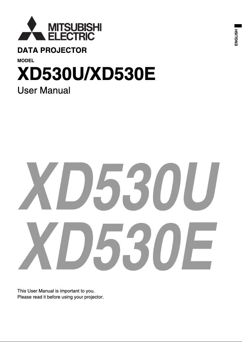 Page 1 de la notice Manuel utilisateur Mitsubishi XD530U
