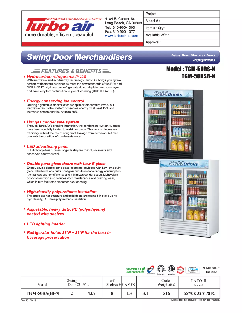 Image de la première page du manuel de l'appareil TGM-50RS