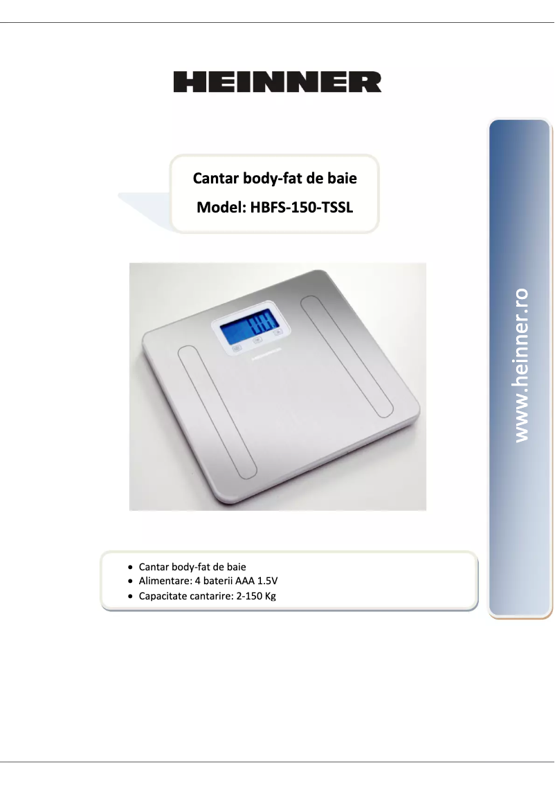 Page 1 de la notice Manuel utilisateur Heinner HBFS-150-TSSL