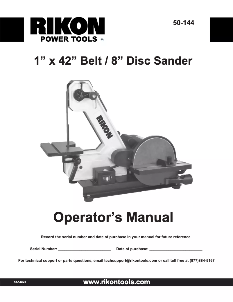 Page n°1 - Manuel utilisateur RIKON 50-144