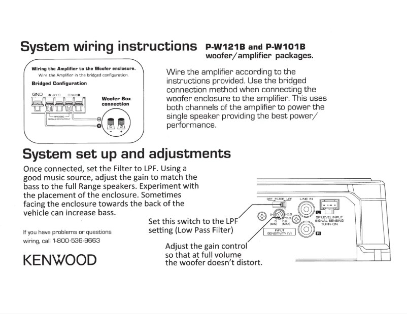 Page 1 de la notice Manuel utilisateur Kenwood P-W101B