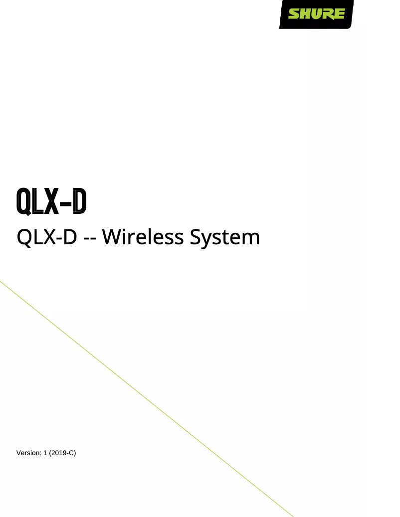 Page 1 de la notice Manuel utilisateur Shure QLXD24/SM58-G50