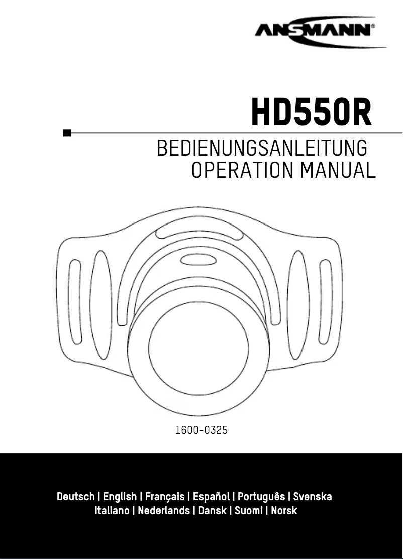 Page 1 de la notice Manuel utilisateur Ansmann HD500R