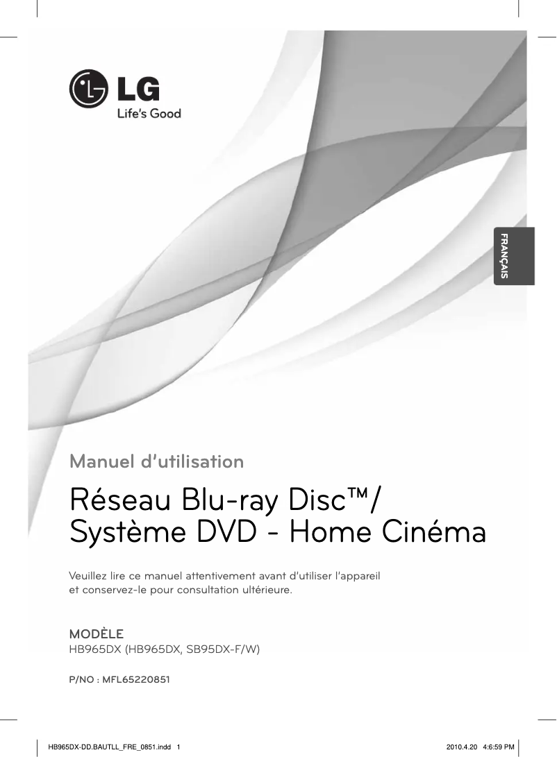 Página 1 del manual Manual de usuario LG HB965DX