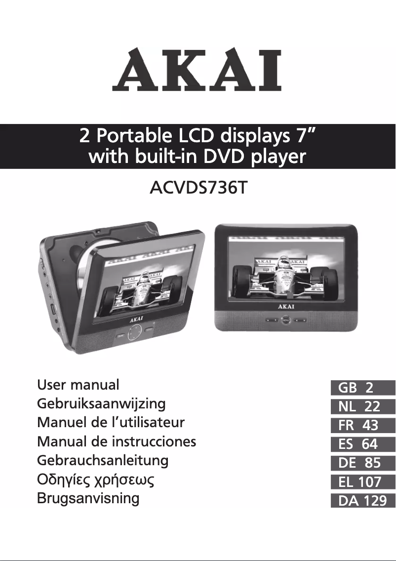 Page 1 de la notice Manuel utilisateur AKAI ACVDS736T