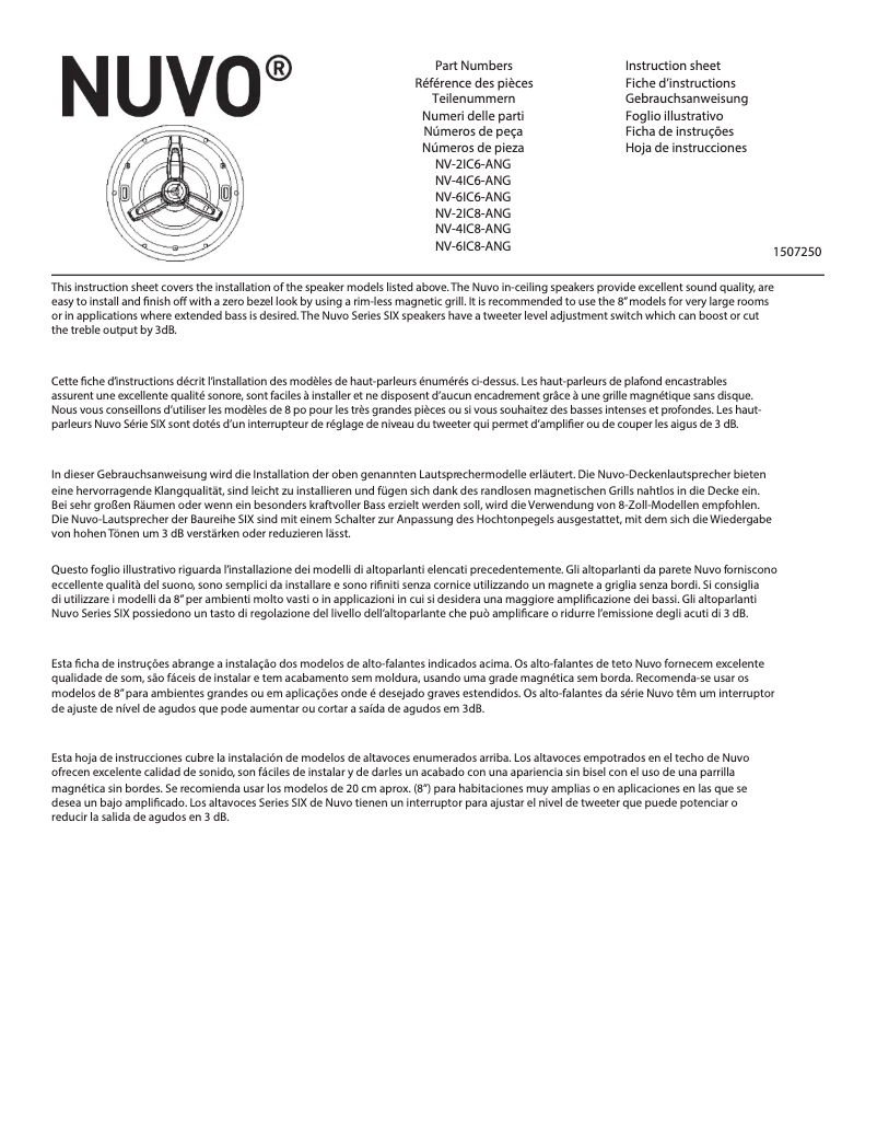 Image de la première page du manuel de l'appareil NV-4IC-8ANG