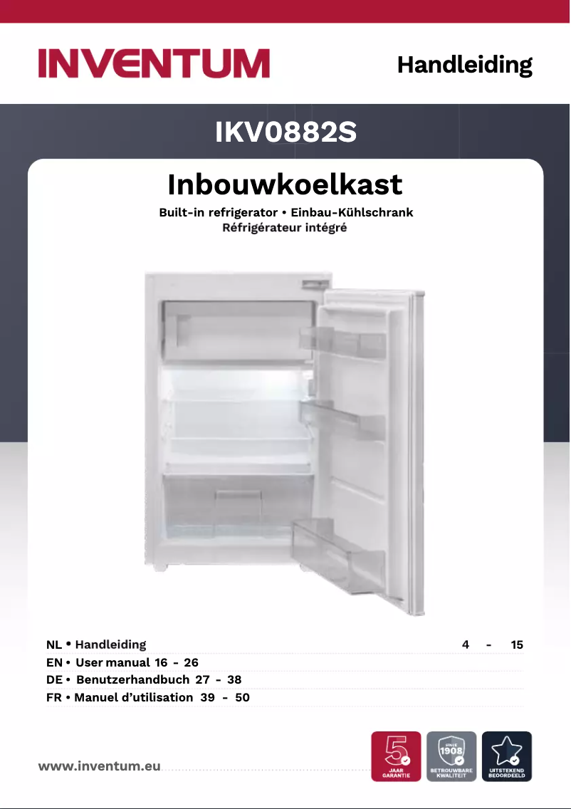 Page 1 de la notice Manuel utilisateur Inventum IKV0882S