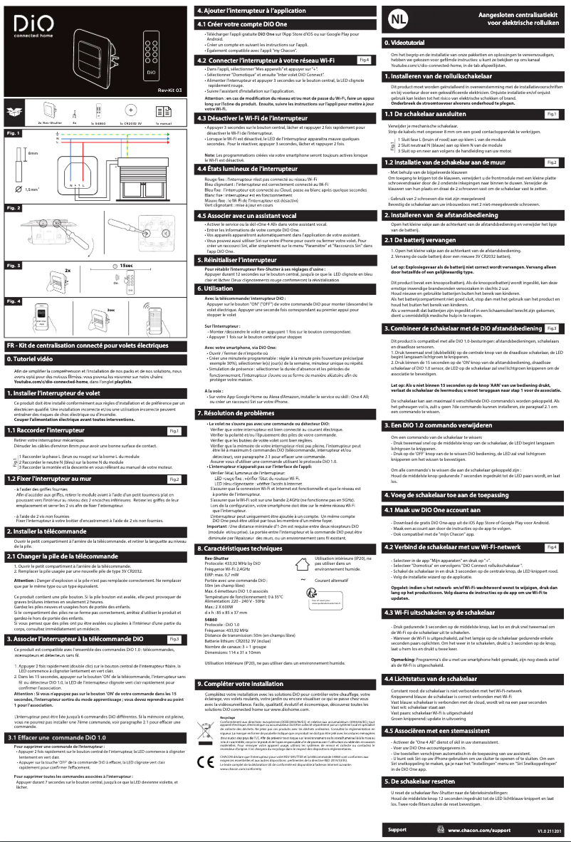 Page 1 de la notice Manuel utilisateur DiO REV-KIT-03