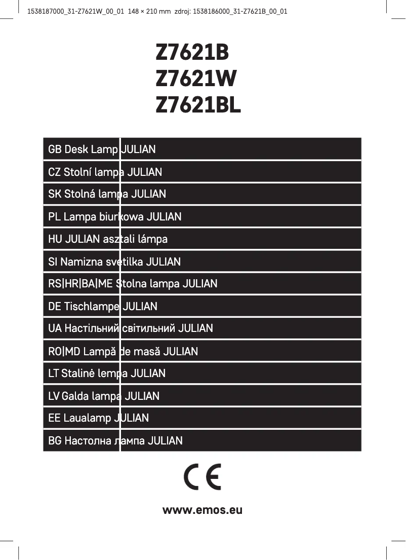 Image de la première page du manuel de l'appareil Z7621W