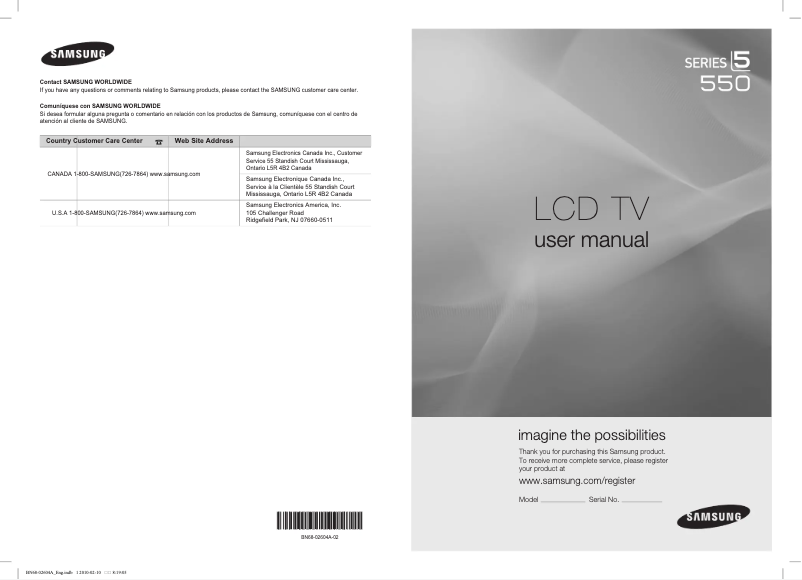 Image de la première page du manuel de l'appareil LN32C550