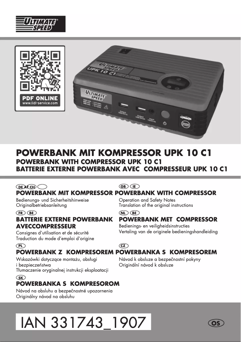 Page n°1 - Manuel utilisateur Ultimate Speed UPK 10 C1