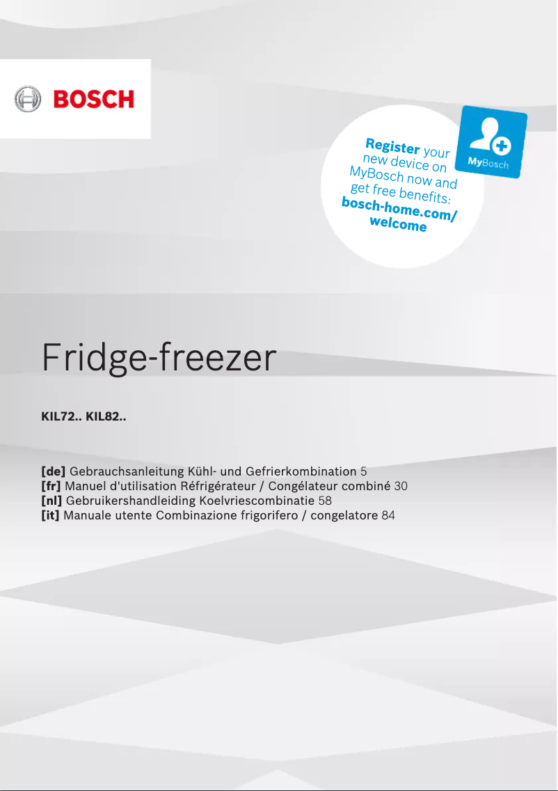 Page n°1 - Manuel utilisateur Bosch KIL82SOE0