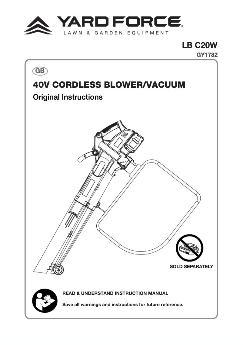 Page 1 de la notice Manuel utilisateur Yard Force LB C20W