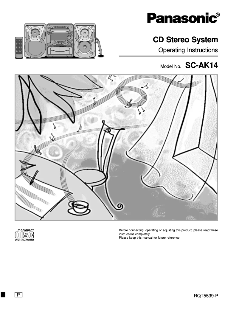 Page n°1 - Manuel utilisateur Panasonic SC-AK14