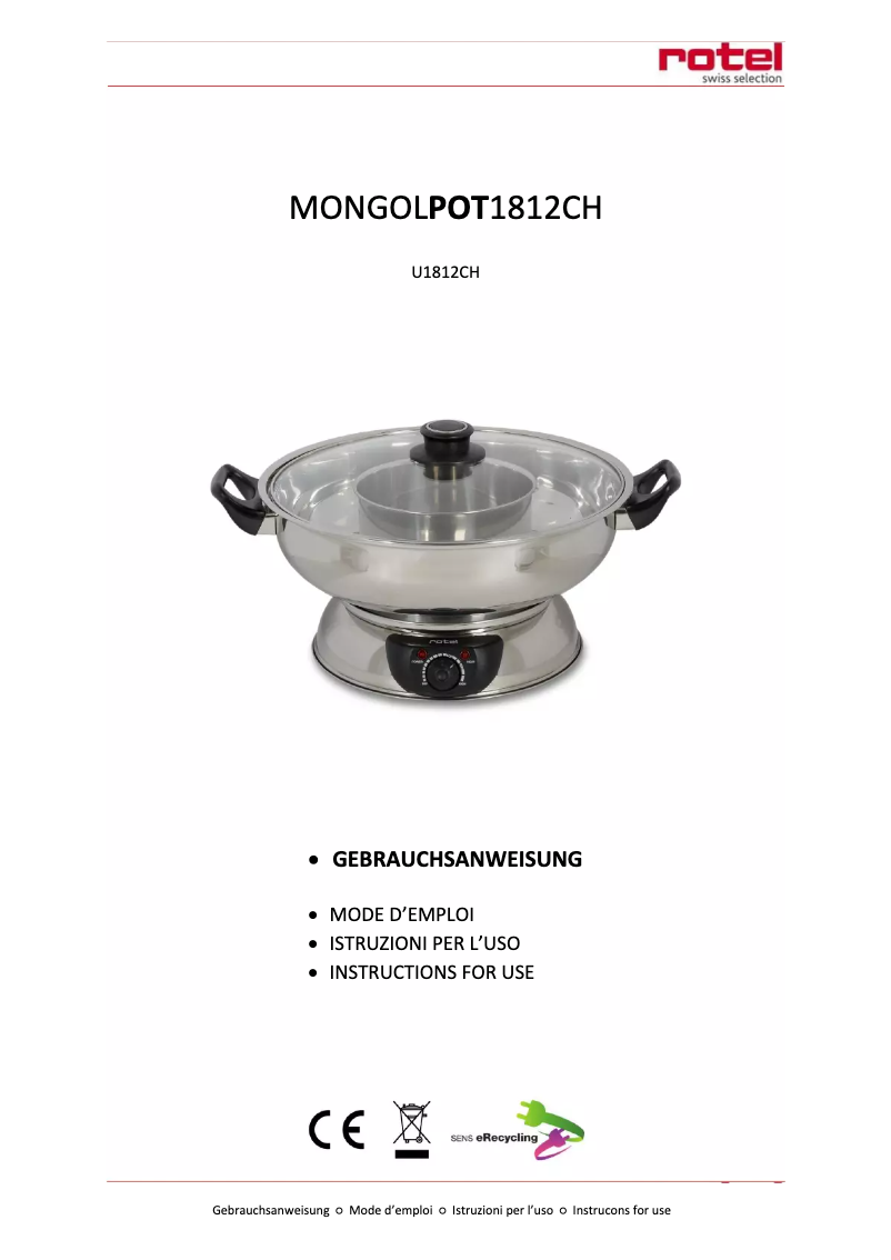 Page n°1 - Manuel utilisateur Rotel Mongol Pot 1812CH