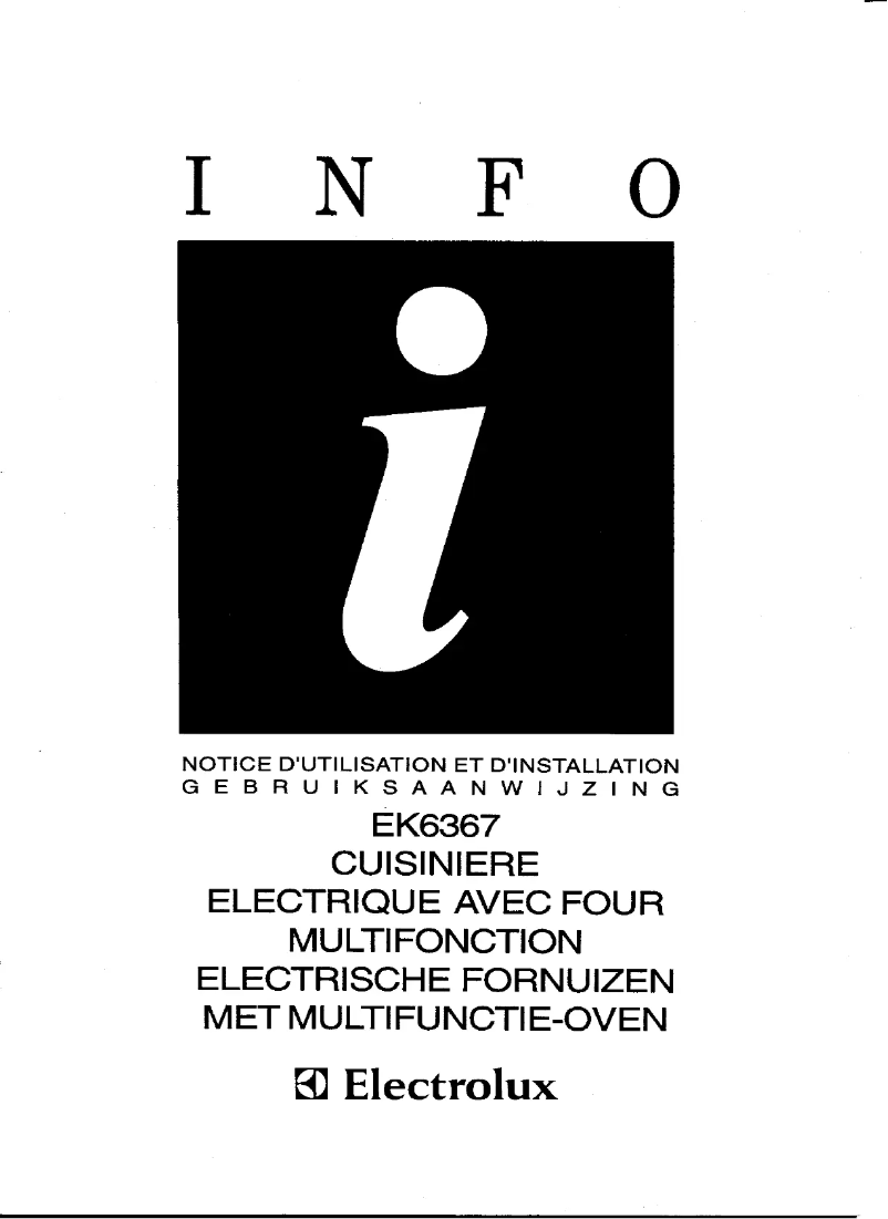 Image de la première page du manuel de l'appareil EK6367