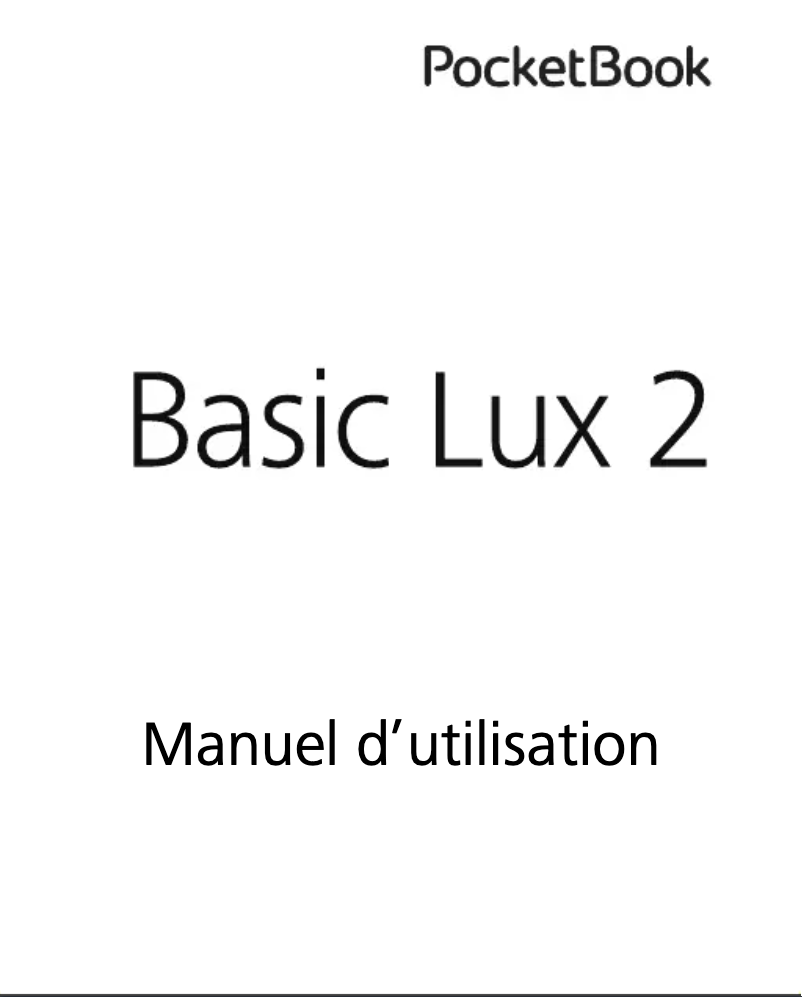 Page 1 de la notice Manuel utilisateur PocketBook Basic Lux 2