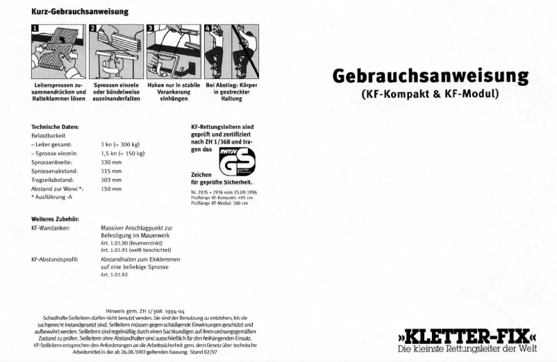 Image de la première page du manuel de l'appareil W KF