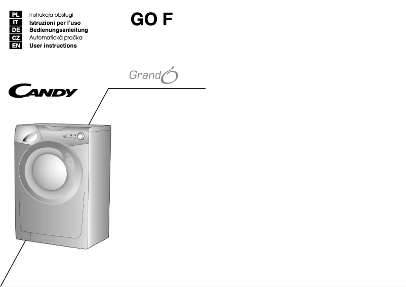 Page n°1 - Manuel utilisateur Candy GO F108/L1-S