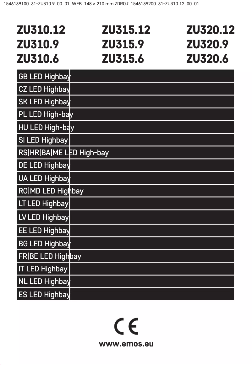 Page 1 de la notice Manuel utilisateur Emos ZU310.9