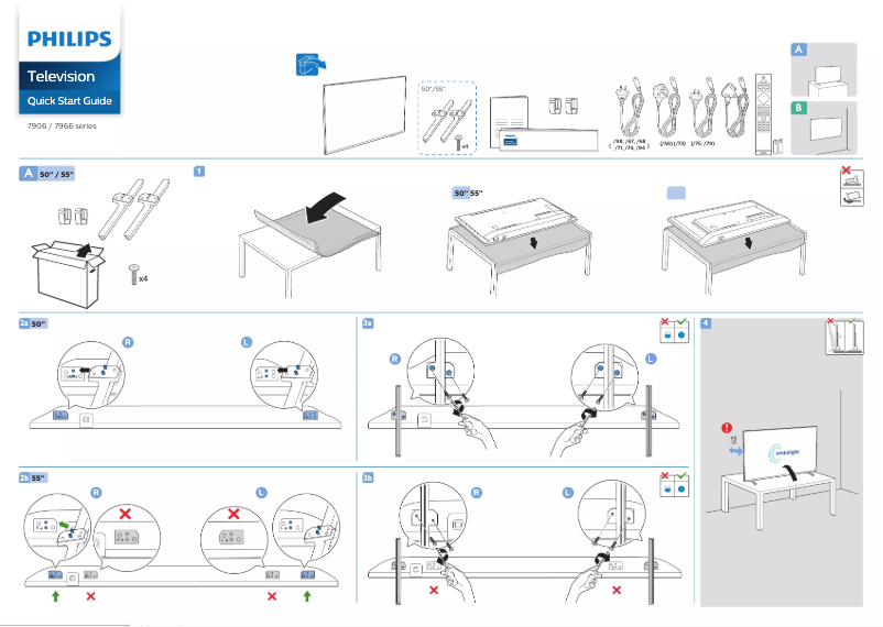 Page 1 de la notice Guide de démarrage rapide Philips 50PUD7906