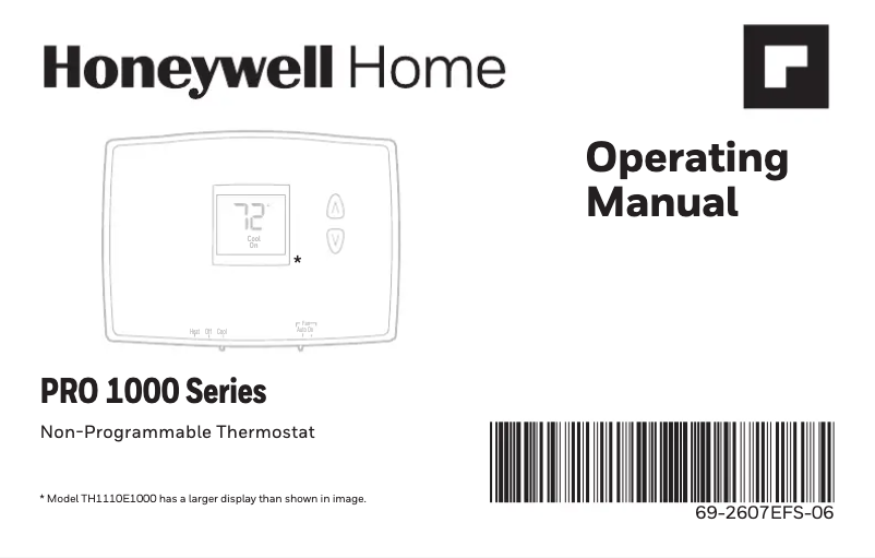 Page n°1 - Manuel utilisateur Honeywell TH1110DH1003/U