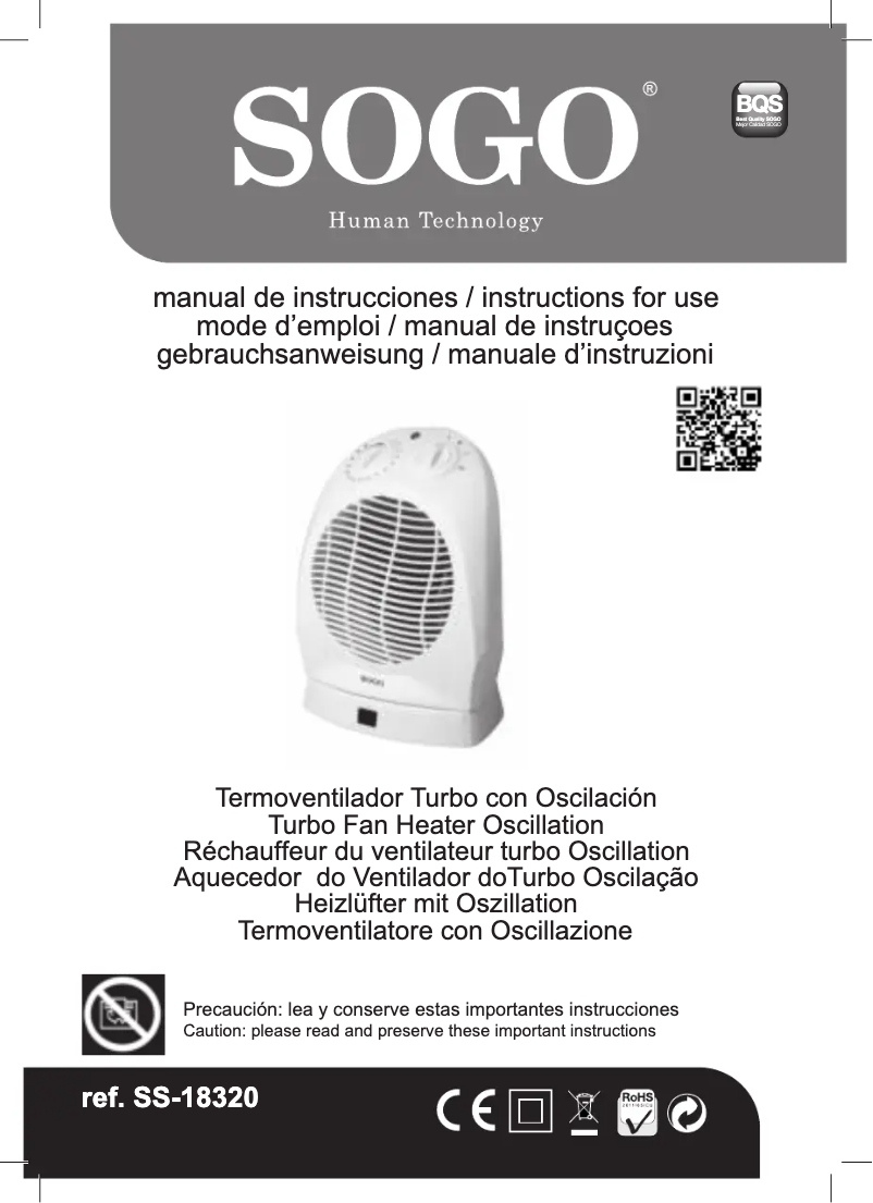 Page 1 de la notice Manuel utilisateur Sogo SS-18320